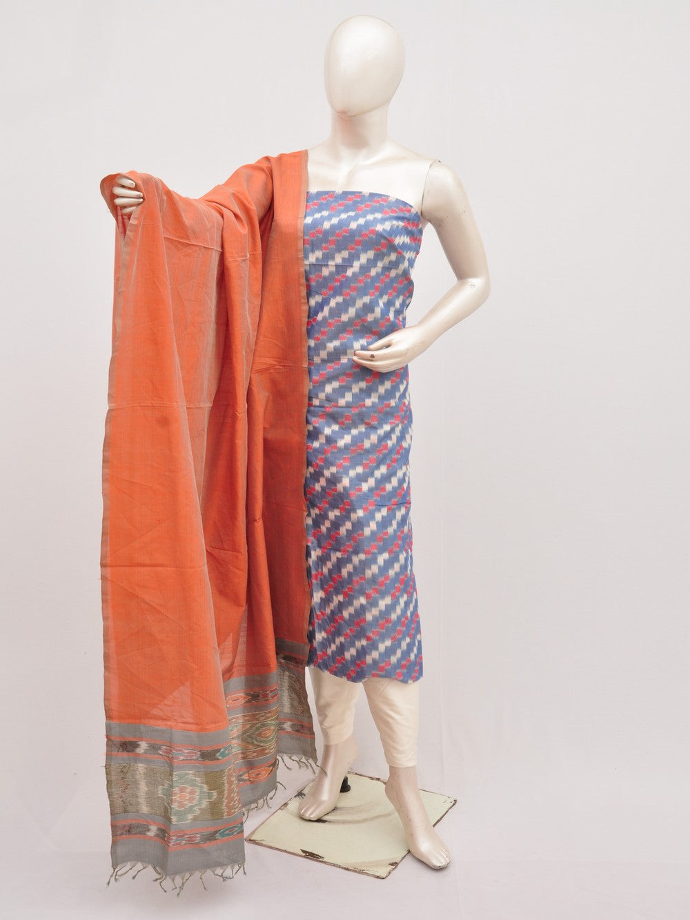 Mercerised Ikkat Cotton-Silk Designer Dress Material [D91126039]