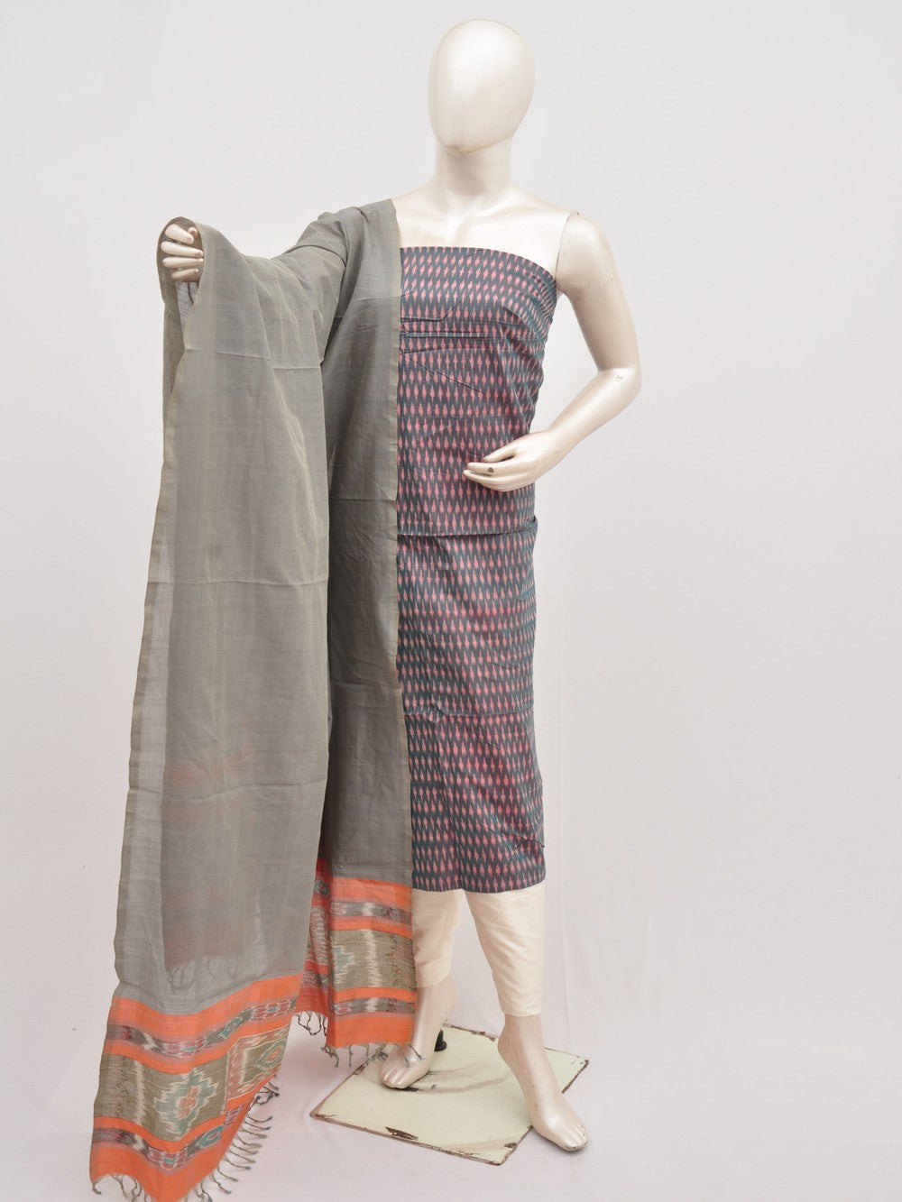 Mercerised Ikkat Cotton-Silk Designer Dress Material [D91126040]