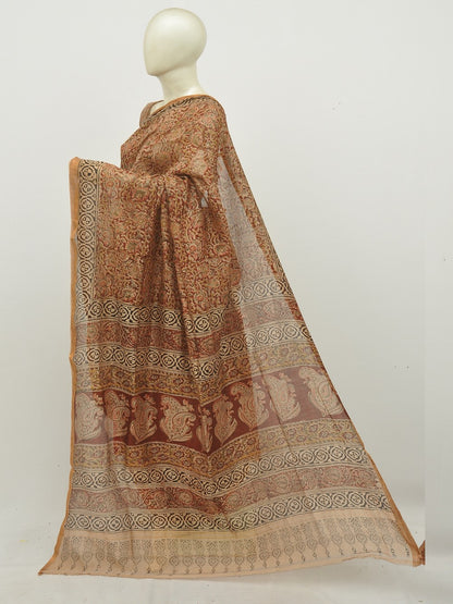 Organic Vegetable Colours Kalamkari Hand Print Silk Saree [D20124048]