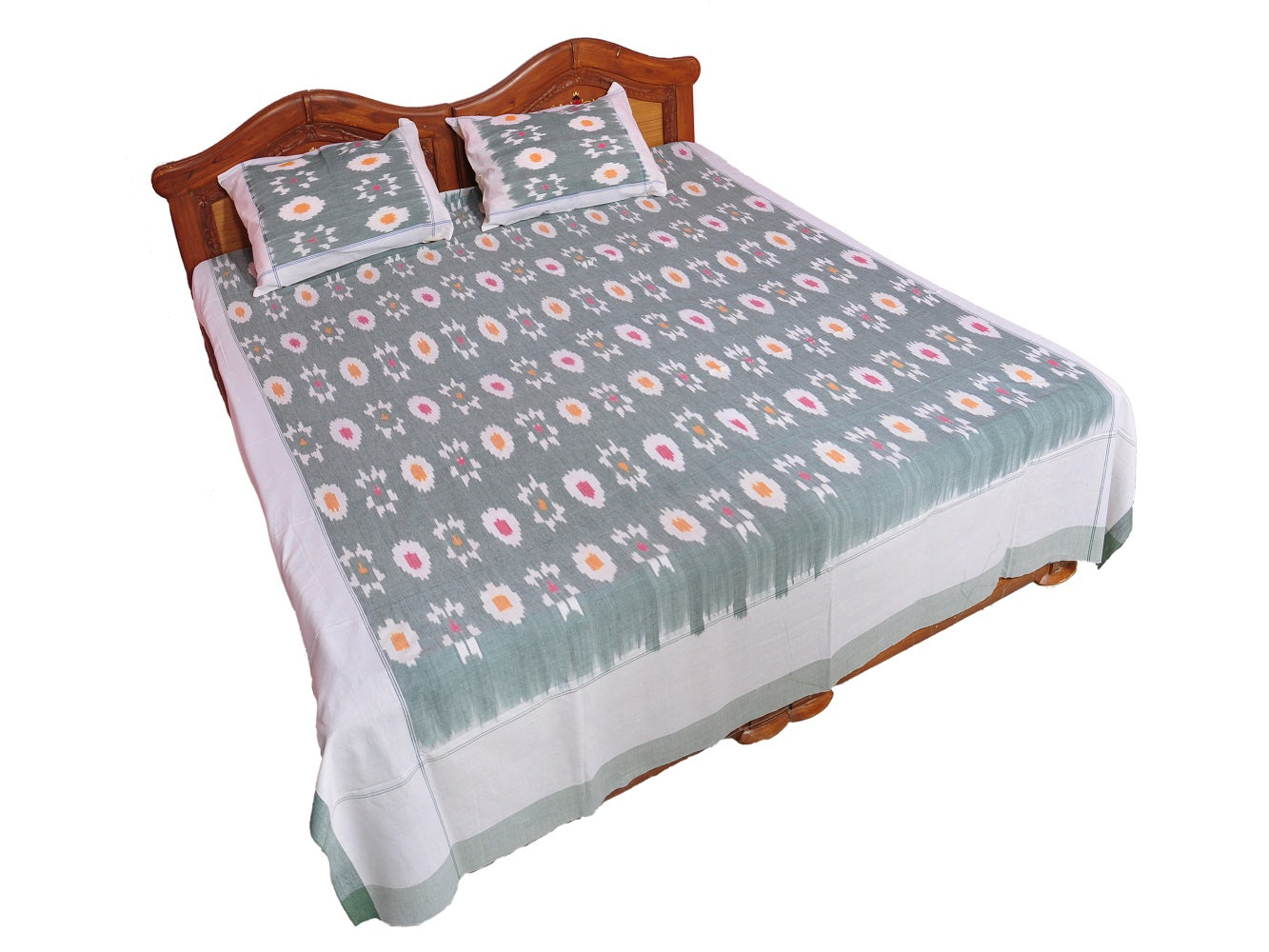 Pochampally Ikkat Cotton Double Bedsheet  [D1153201] - DressesForWomen.IN
