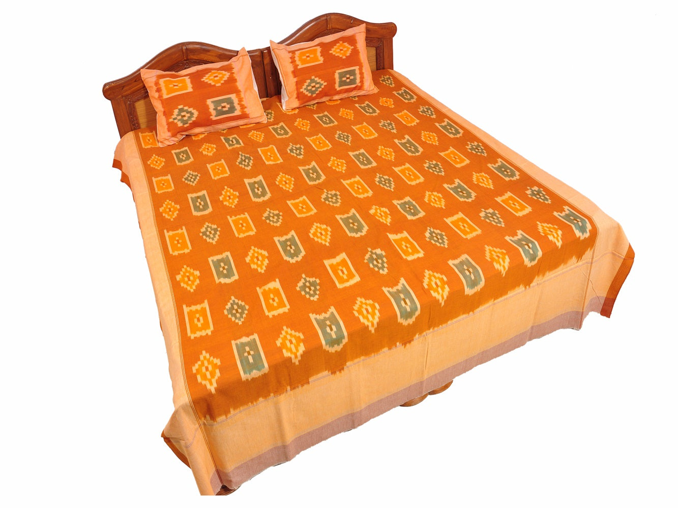Pochampally Ikkat Cotton Double Bedsheet  [D1153212] - DressesForWomen.IN