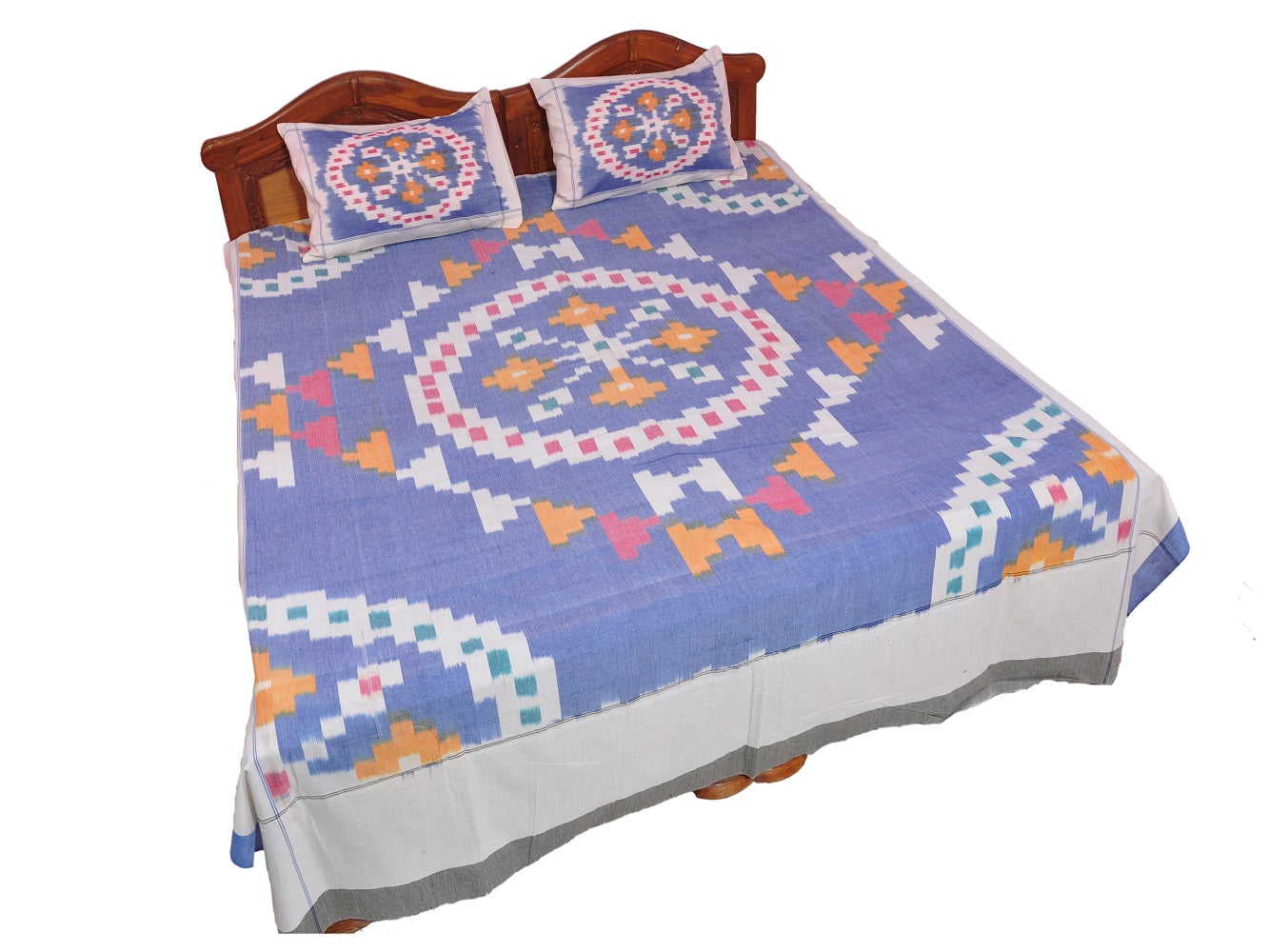 Pochampally Ikkat Cotton Double Bedsheet  [D1153233]