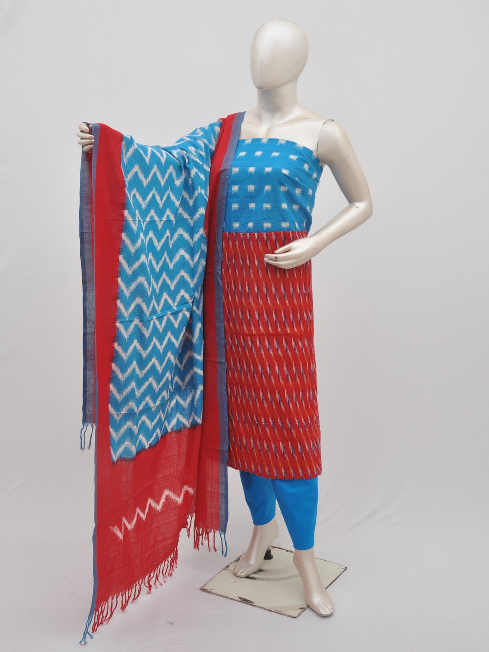 Double Ikkat Designer Dress Material [D01026022]
