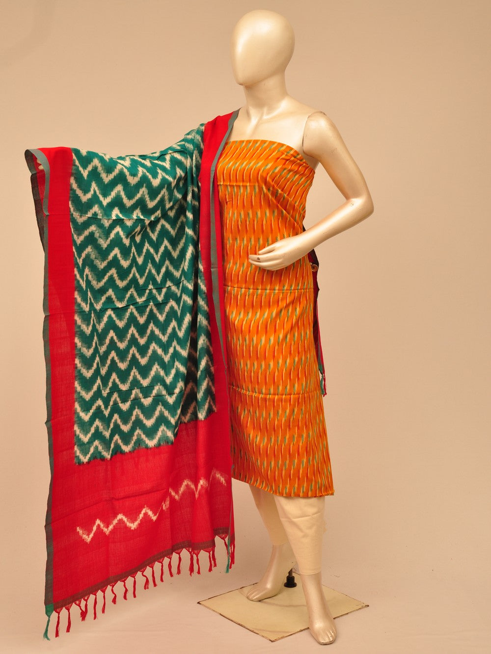 Double Ikkat Dress Material  [D70729350] - DressesForWomen.IN