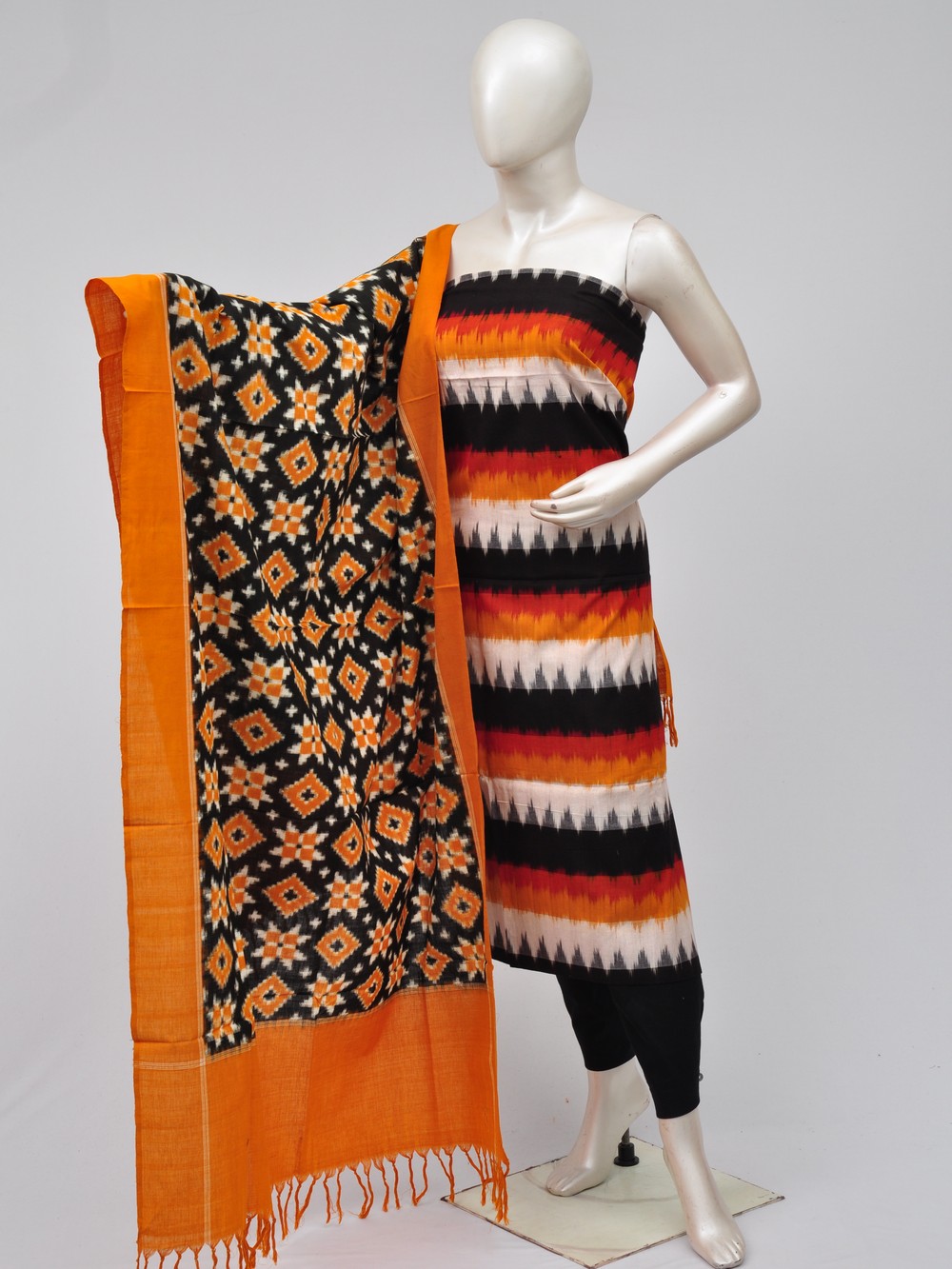 Pochampally Double Ikkat Designer Dress Material [D70729394]