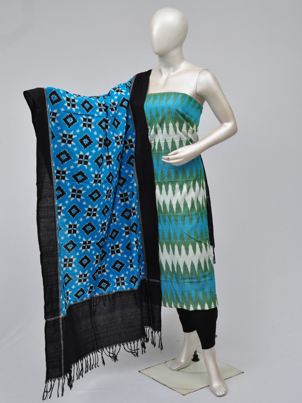 Pochampally Double Ikkat Designer Dress Material [D70729395]