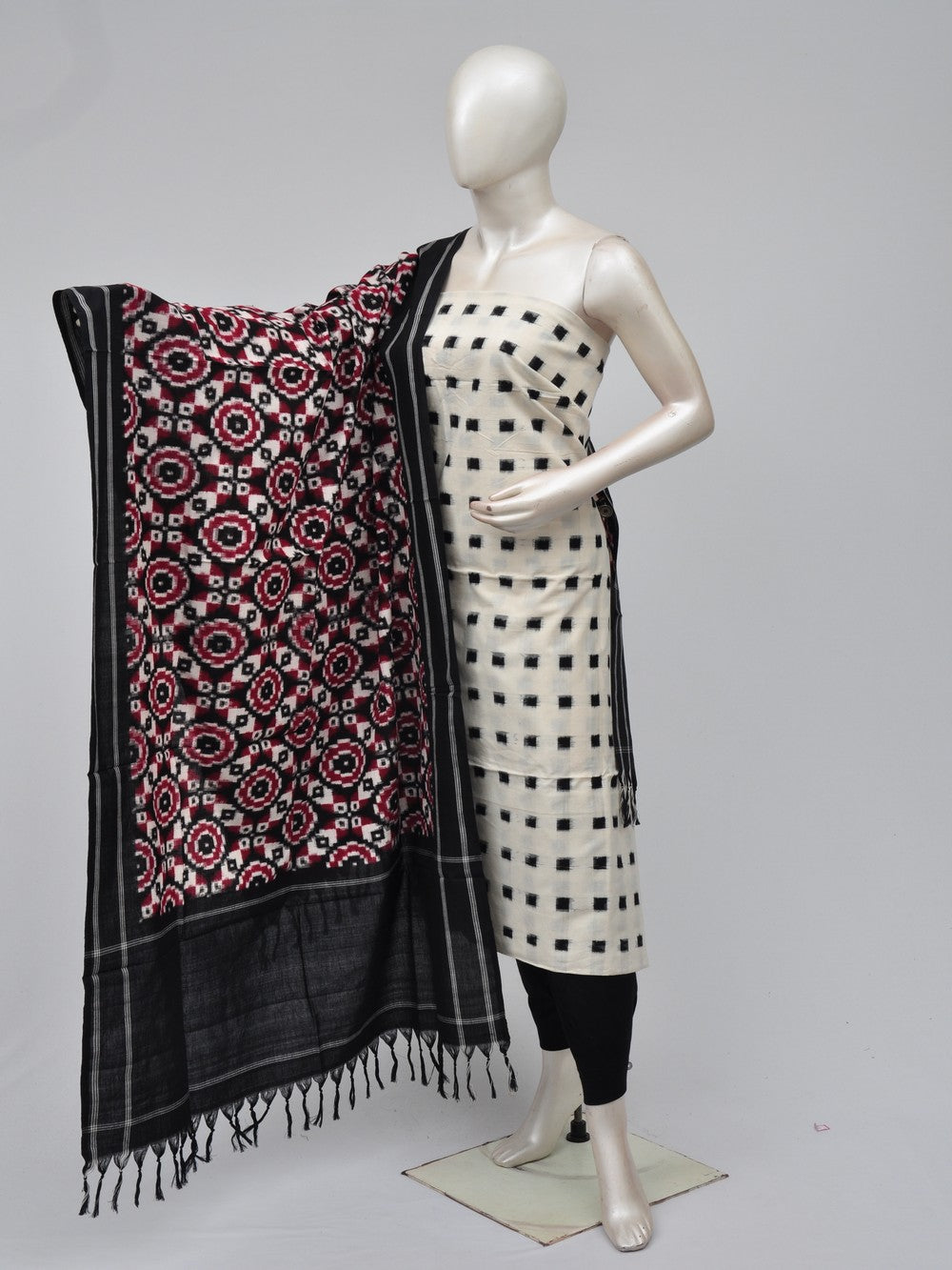 Pochampally Double Ikkat Designer Dress Material [D70729400]