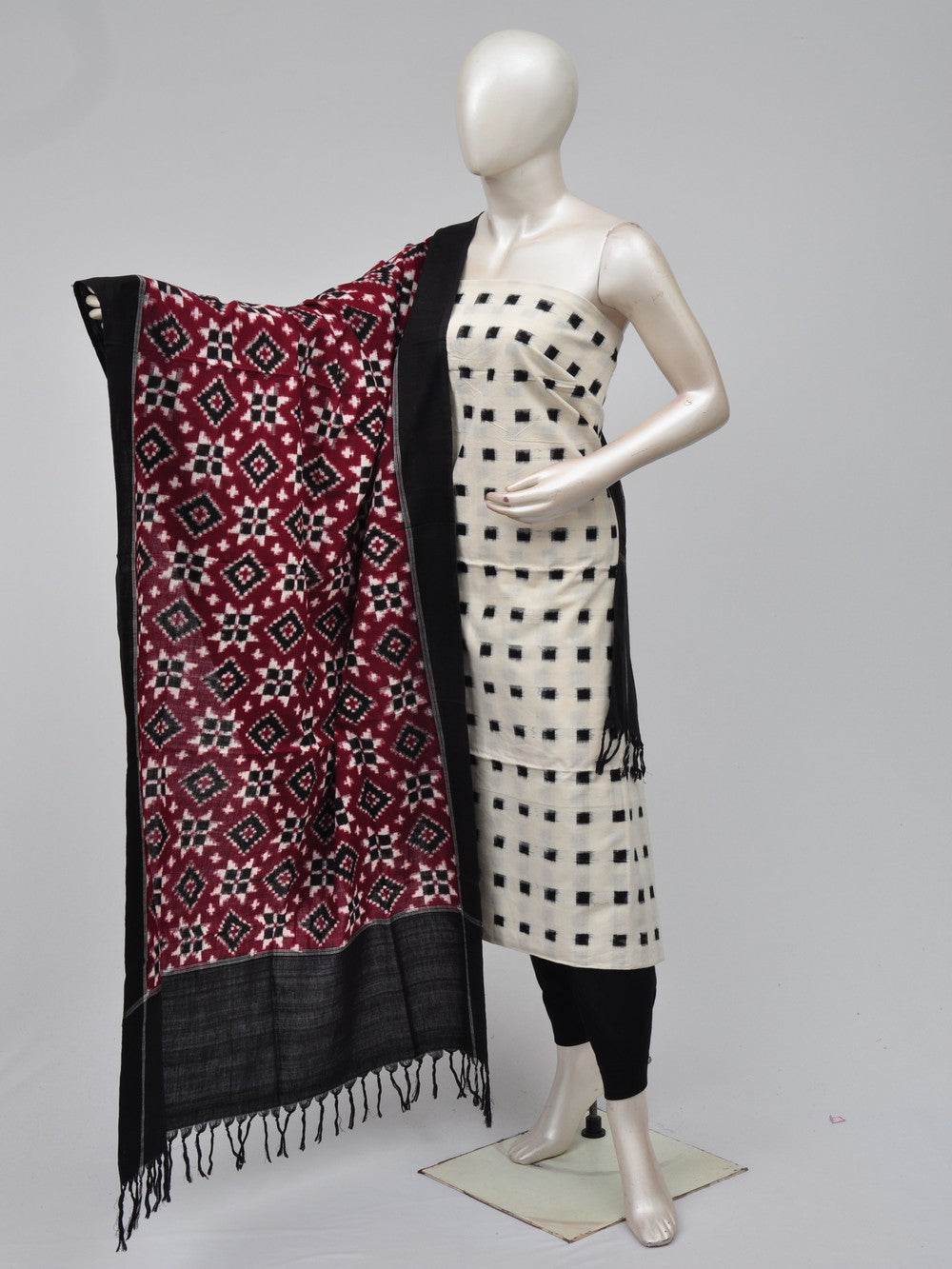 Pochampally Double Ikkat Designer Dress Material  [D70729403]