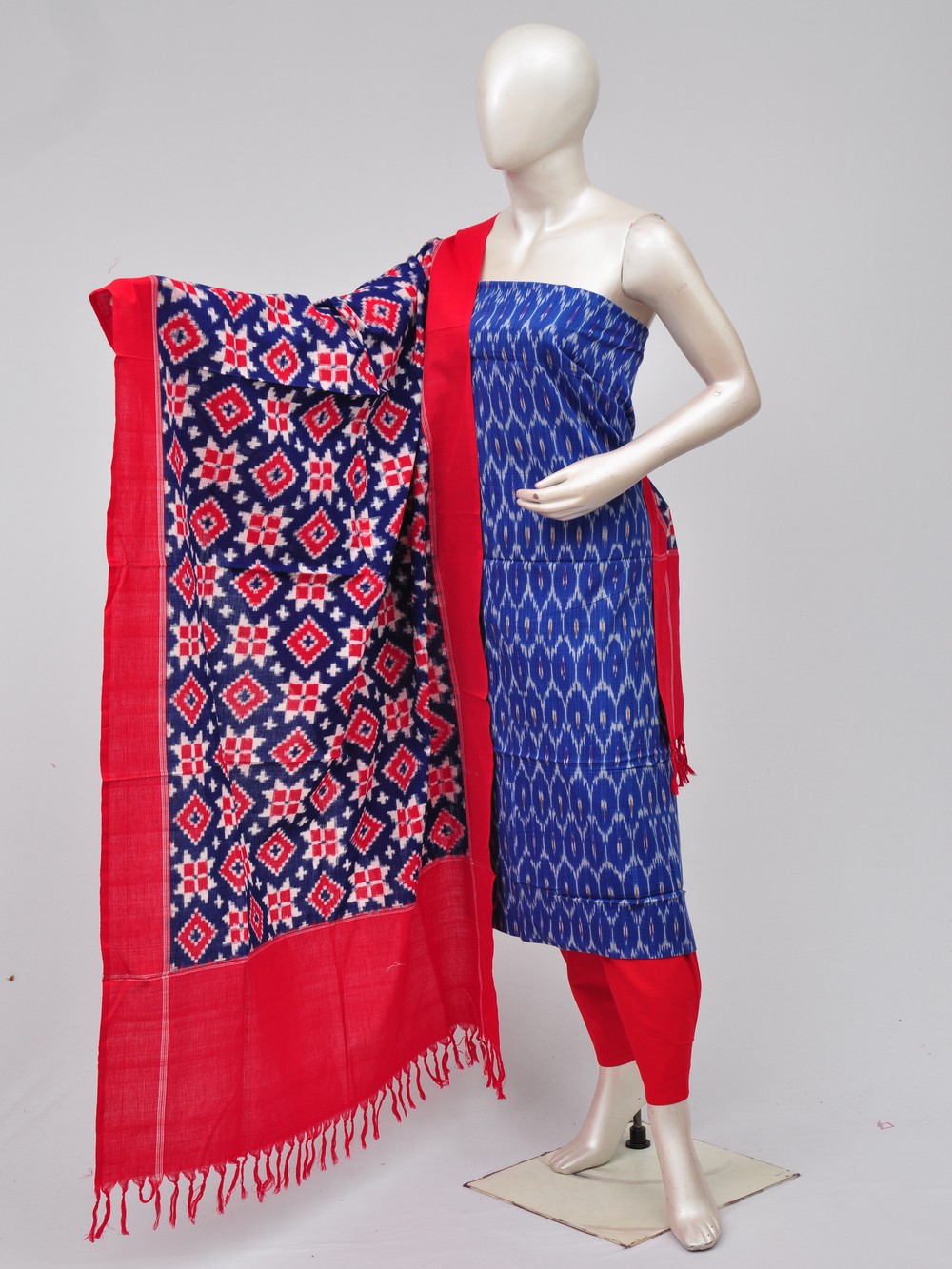 Pochampally Double Ikkat Designer Dress Material  [D70729405]