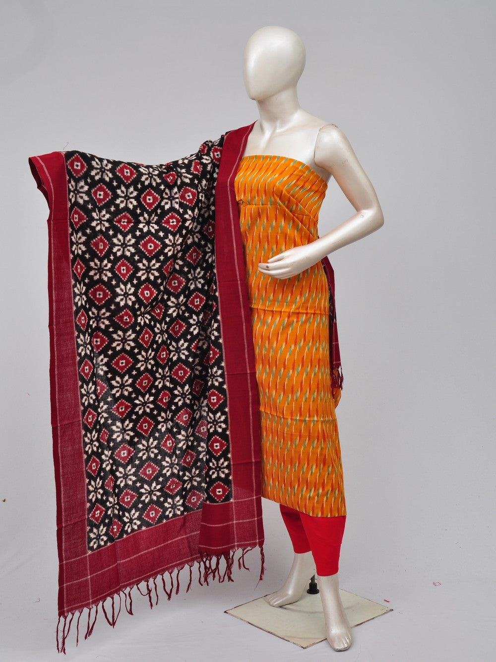 Pochampally Double Ikkat Designer Dress Material  [D70729406]
