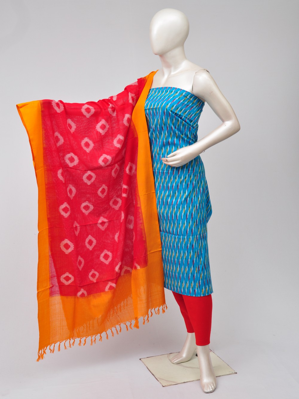 Double Ikkat Dress Material   [D70729486]