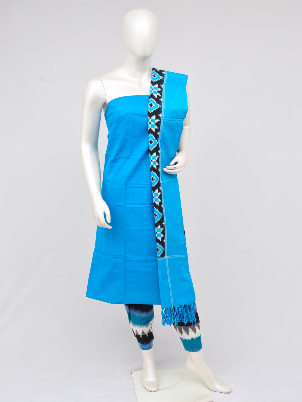 Pochampally Double Ikkat Designer Dress Material [D61205028]