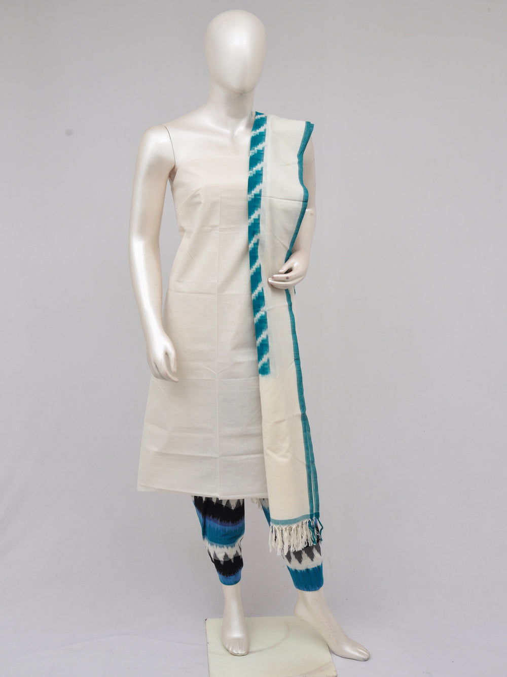 Pochampally Double Ikkat Designer Dress Material [D61205034]