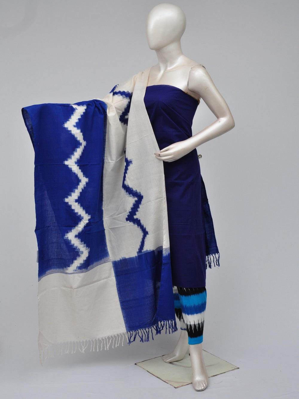 Pochampally Double Ikkat Designer Dress Material [D70722271]