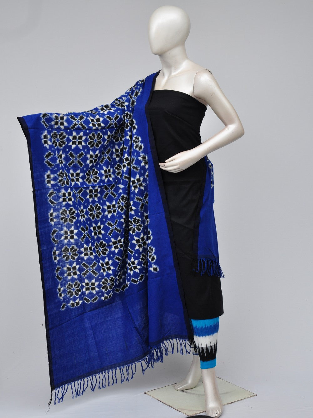Pochampally Double Ikkat Designer Dress Material [D70722274]
