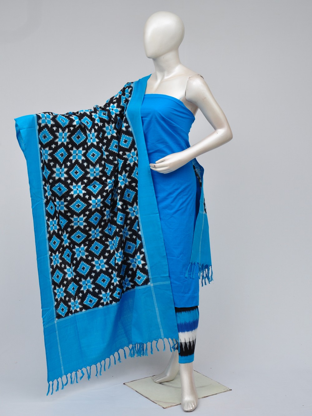 Pochampally Double Ikkat Designer Dress Material [D70722275]