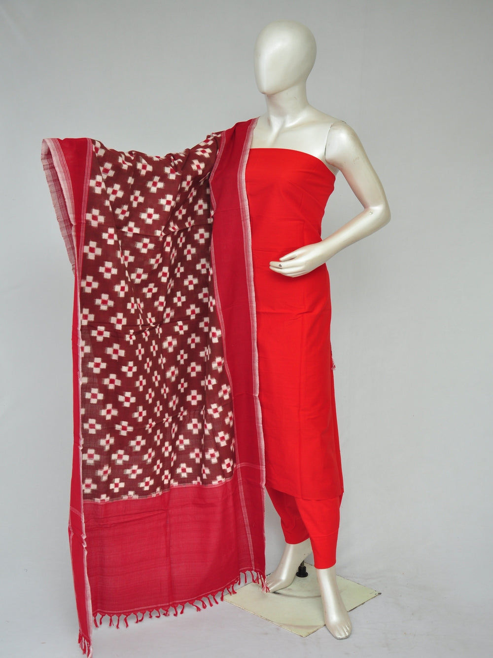 Double Ikkat Dupatta Dress Material  [D80130048]