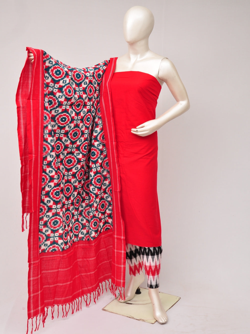 Pochampally Double Ikkat Designer Dress Material [D80703567]