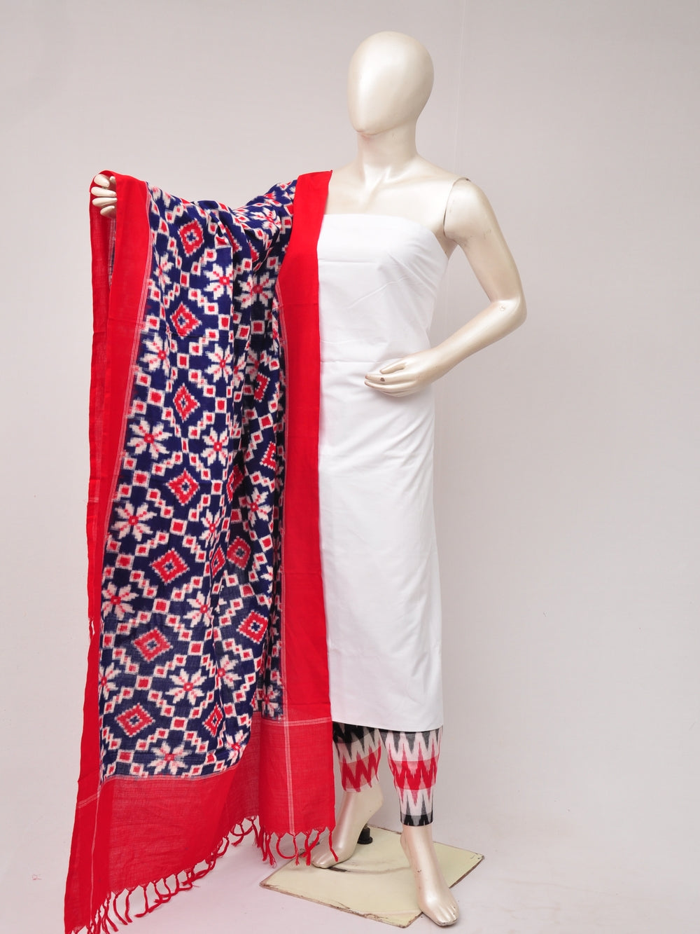 Pochampally Double Ikkat Designer Dress Material [D80703570]