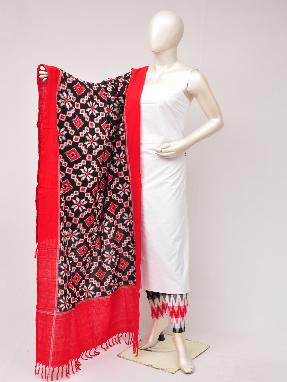 Pochampally Double Ikkat Designer Dress Material [D80703572]