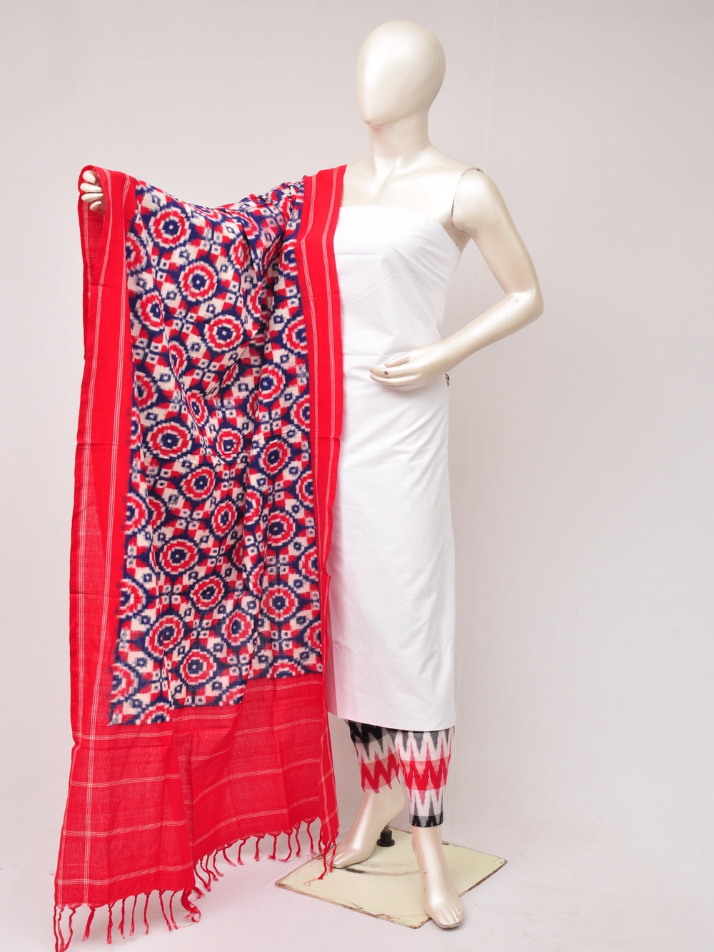 Pochampally Double Ikkat Designer Dress Material [D80703573]