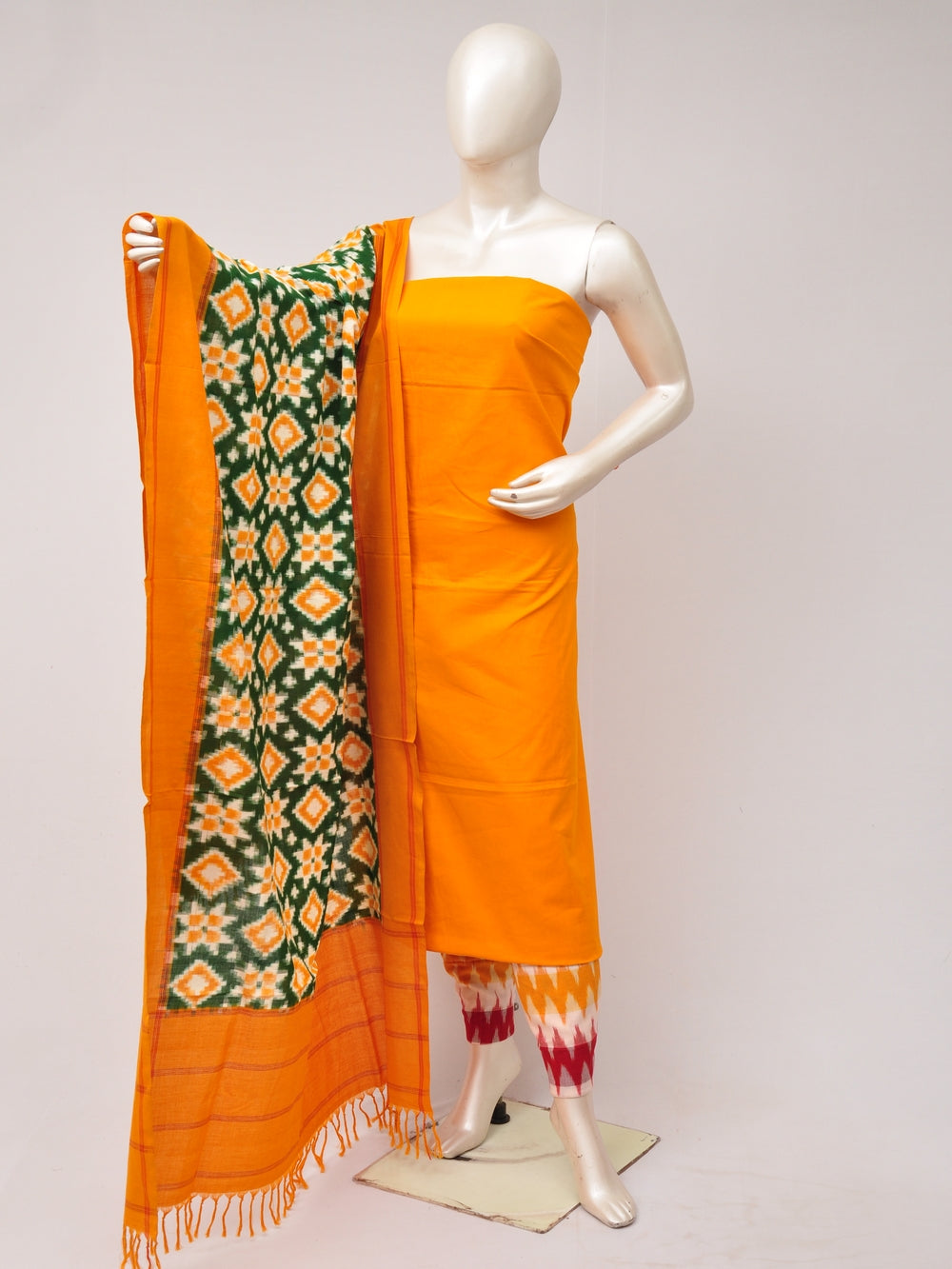 Pochampally Double Ikkat Designer Dress Material [D80703577]