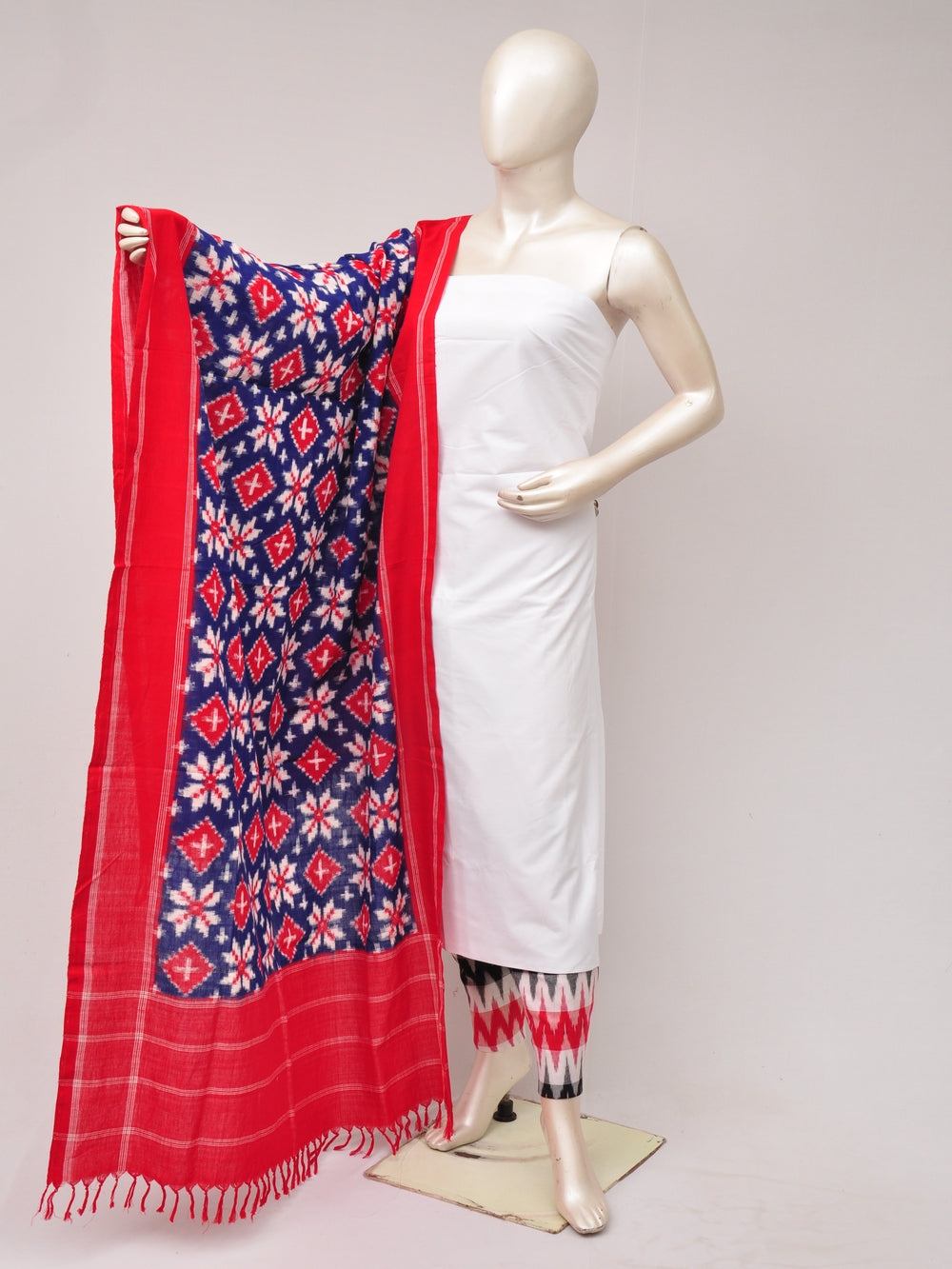 Pochampally Double Ikkat Designer Dress Material [D80703583]