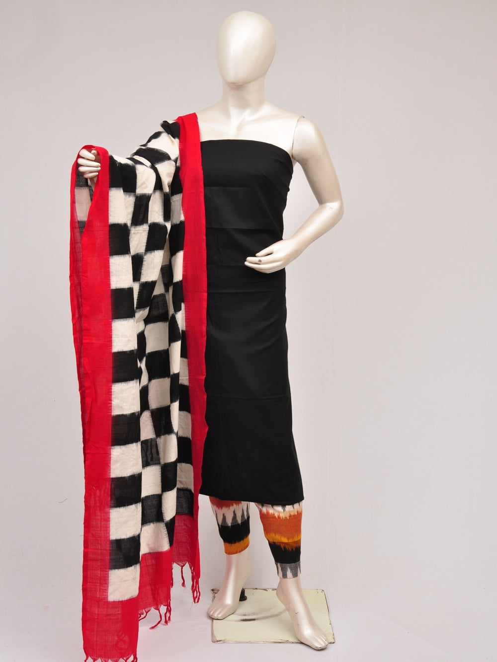 Pochampally Double Ikkat Designer Dress Material [D80726936]