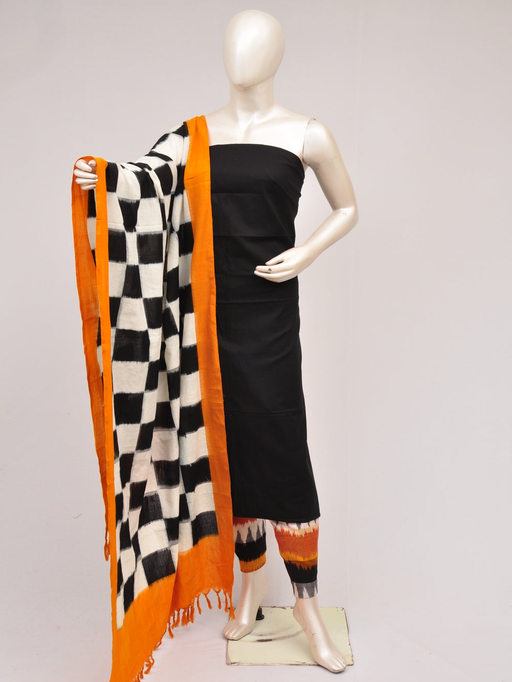 Pochampally Double Ikkat Designer Dress Material [D80726937]