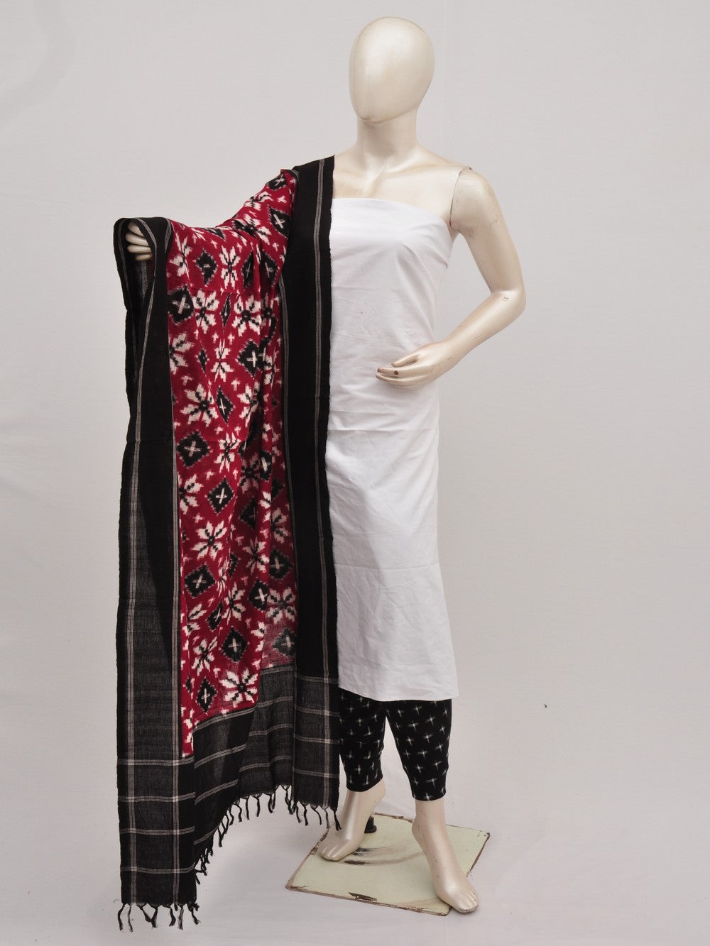 Pochampally Double Ikkat Designer Dress Material [D9090558]