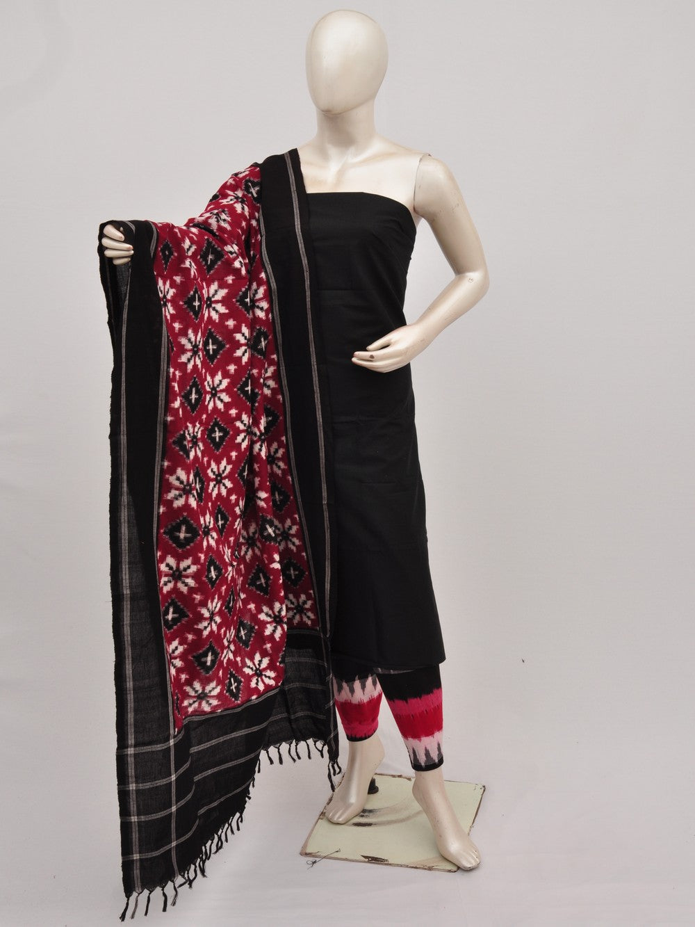 Pochampally Double Ikkat Designer Dress Material [D9090563]