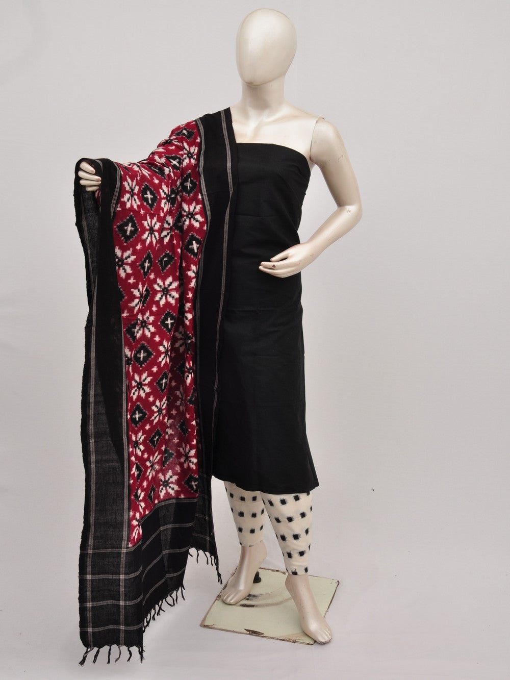 Pochampally Double Ikkat Designer Dress Material [D9090569]