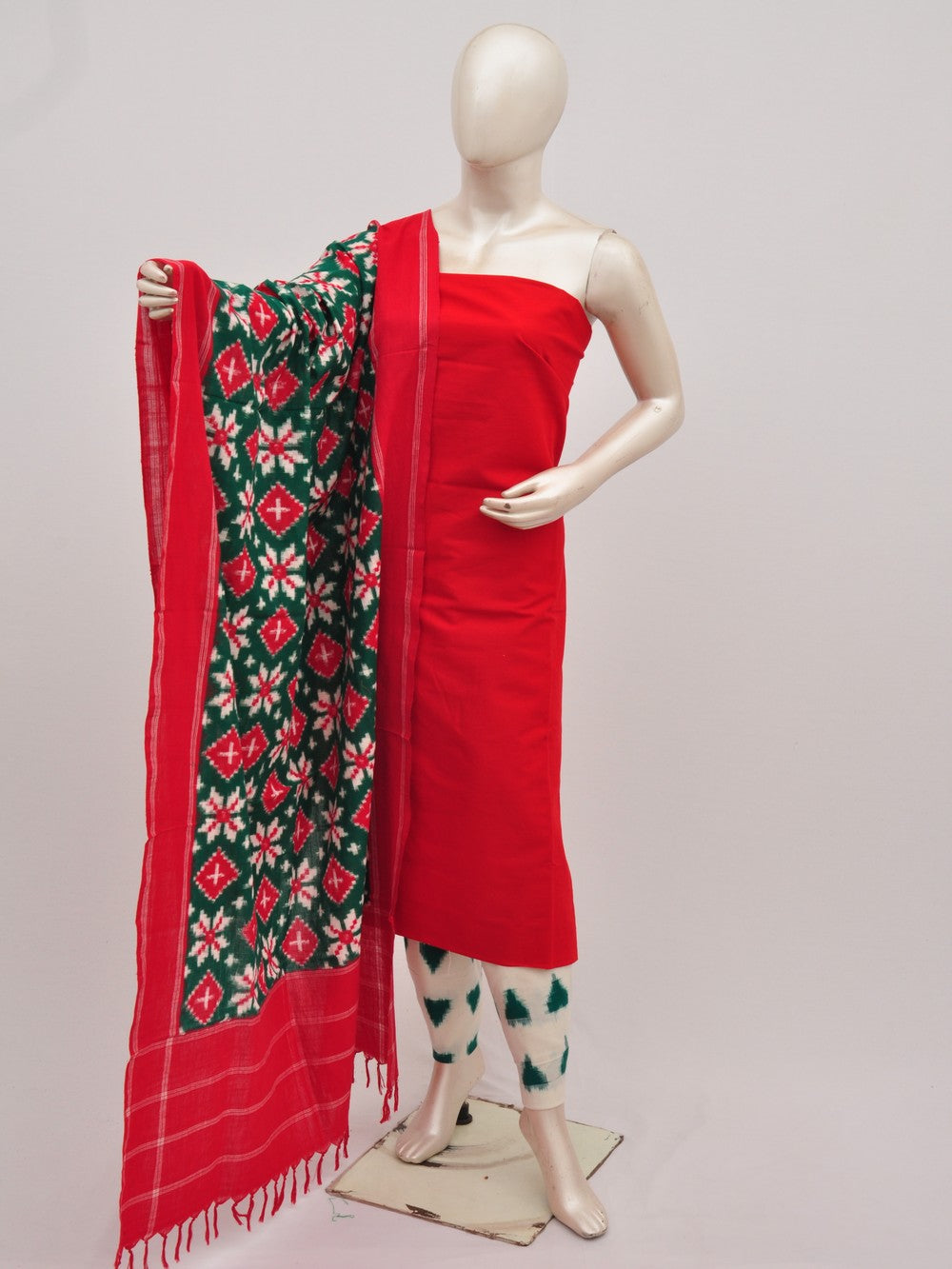 Pochampally Double Ikkat Designer Dress Material [D9090807]