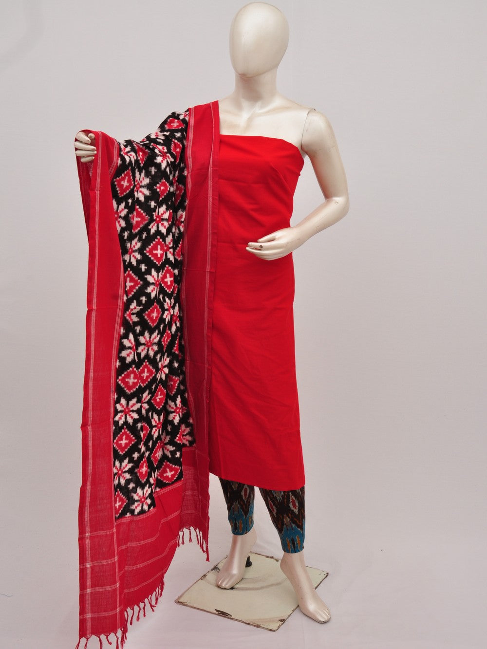 Pochampally Double Ikkat Designer Dress Material [D9090809]