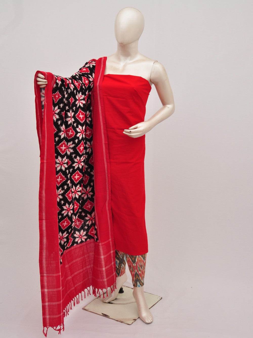 Pochampally Double Ikkat Designer Dress Material [D9090813]