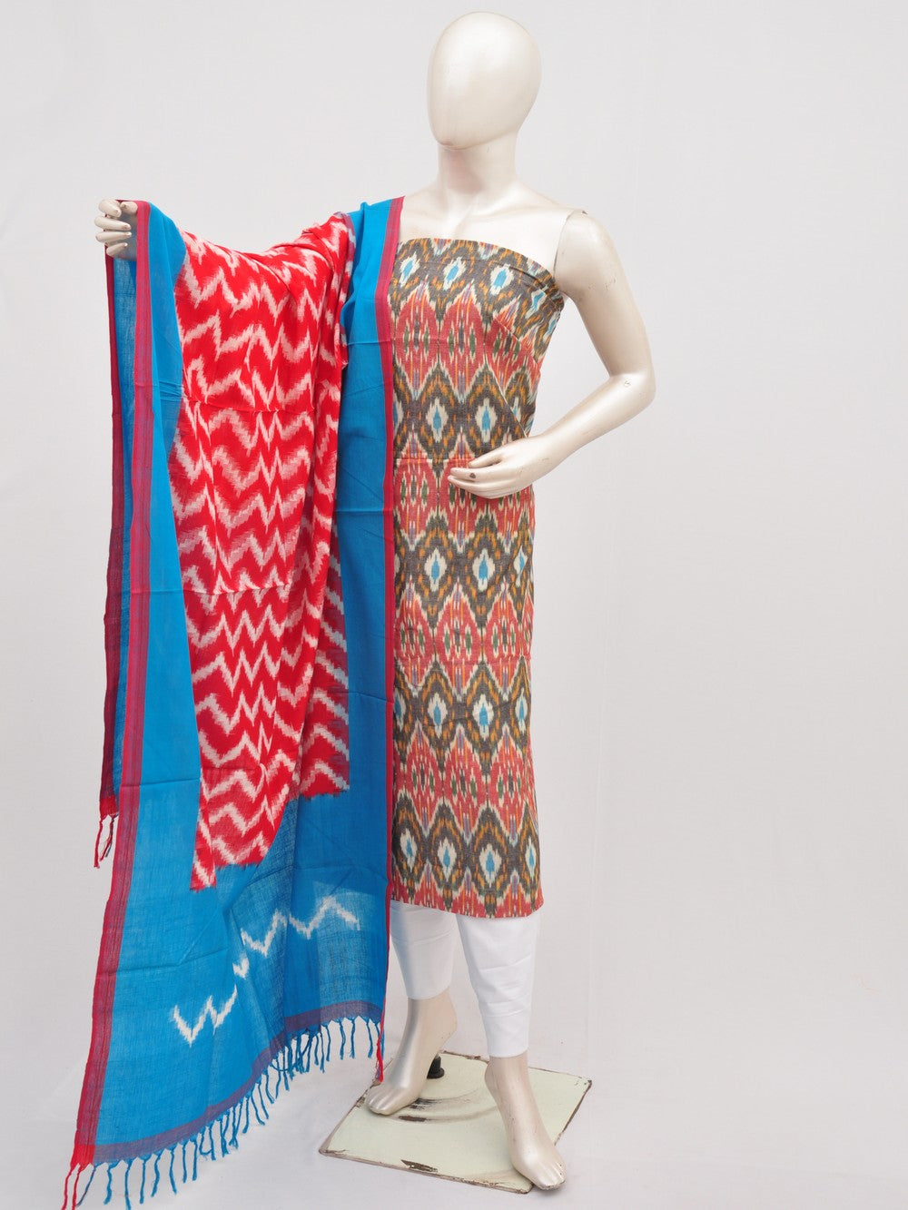 Double Ikkat Designer Dress Material [D91115013]