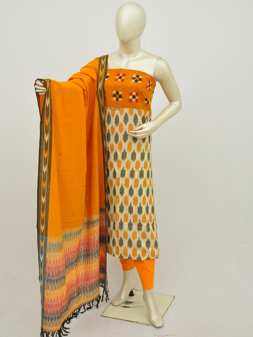Pochampally Ikkat Silk Designer Dress Material – DressesForWomen.IN