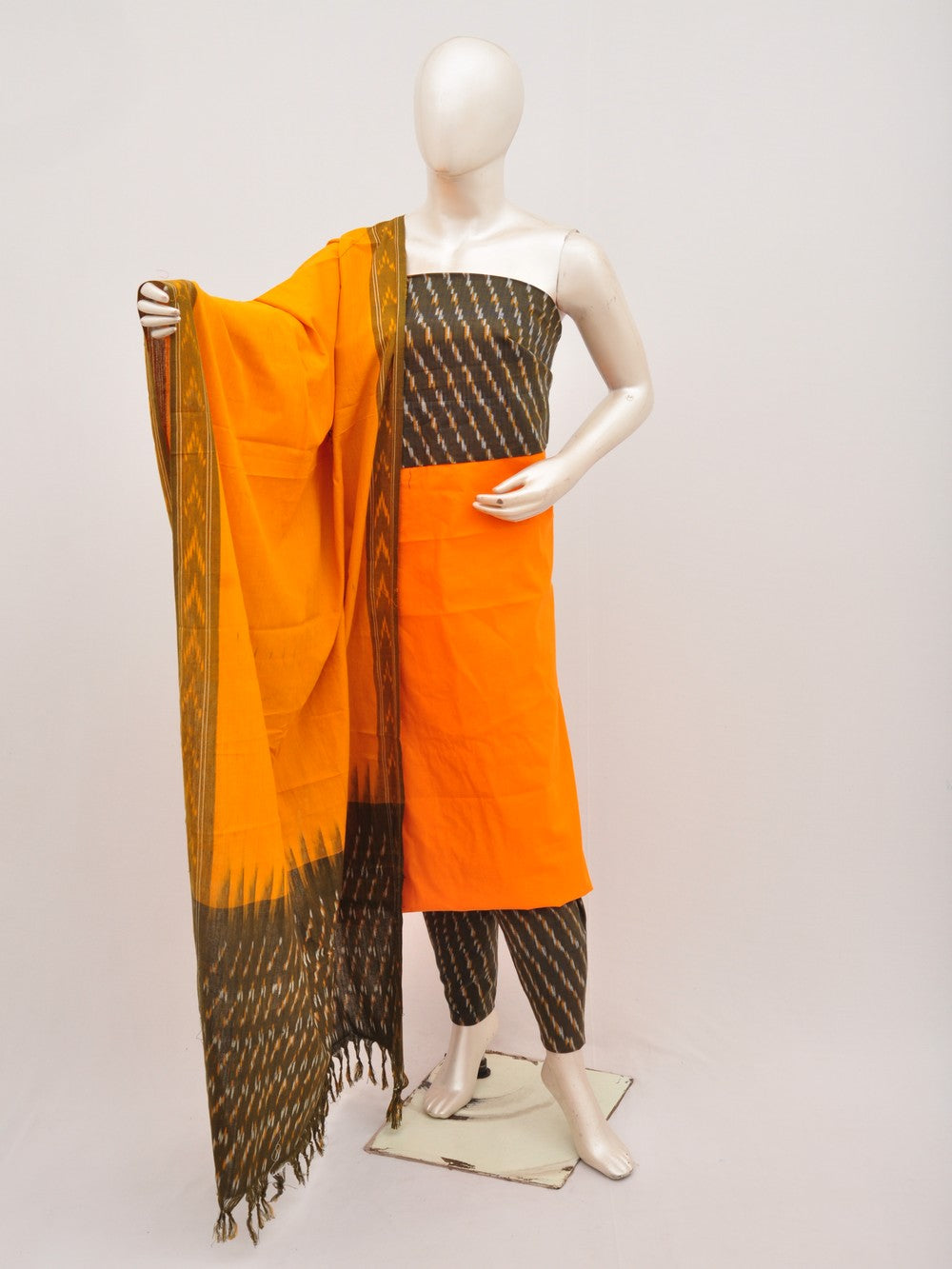 Pochampally Ikat Dress Material with Same Dupatta model 1 [D00702002]