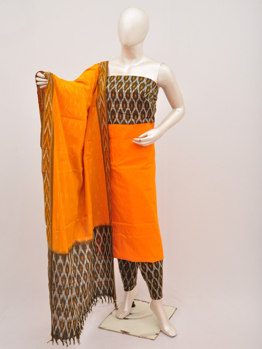 Pochampally Ikat Dress Material with Same Dupatta model 1 [D00702005]