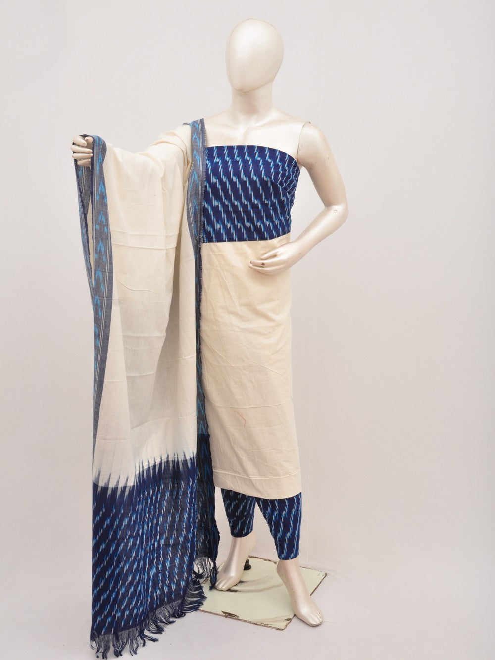 Pochampally Ikat Dress Material with Same Dupatta model 1 [D00702007]
