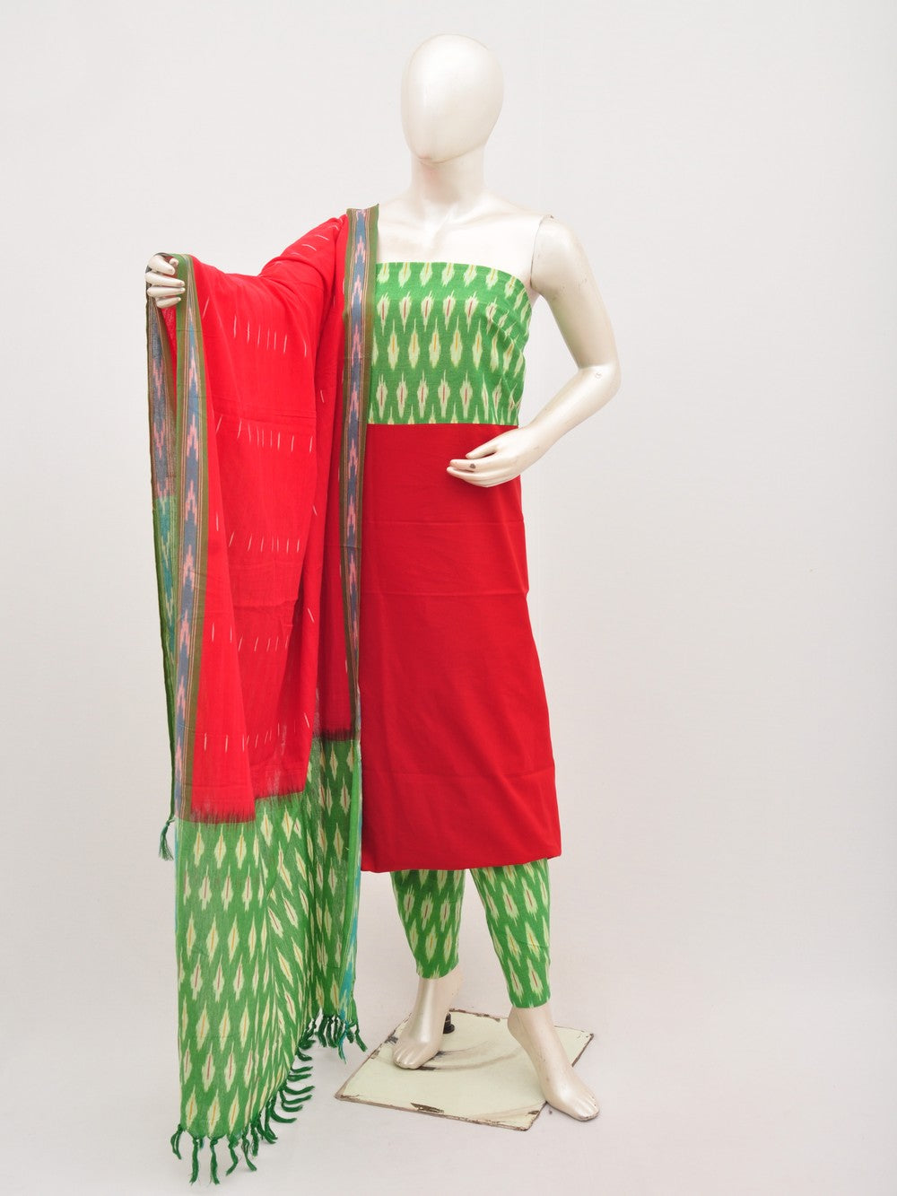 Pochampally Ikat Dress Material with Same Dupatta model 1 [D00708062]