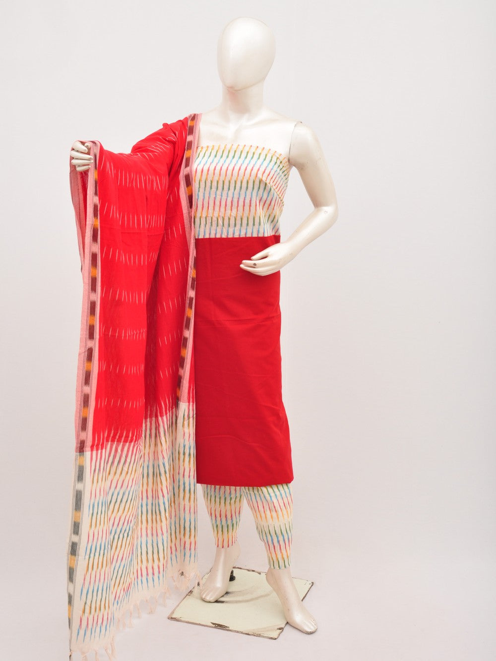Pochampally Ikat Dress Material with Same Dupatta model 1 [D00708063]