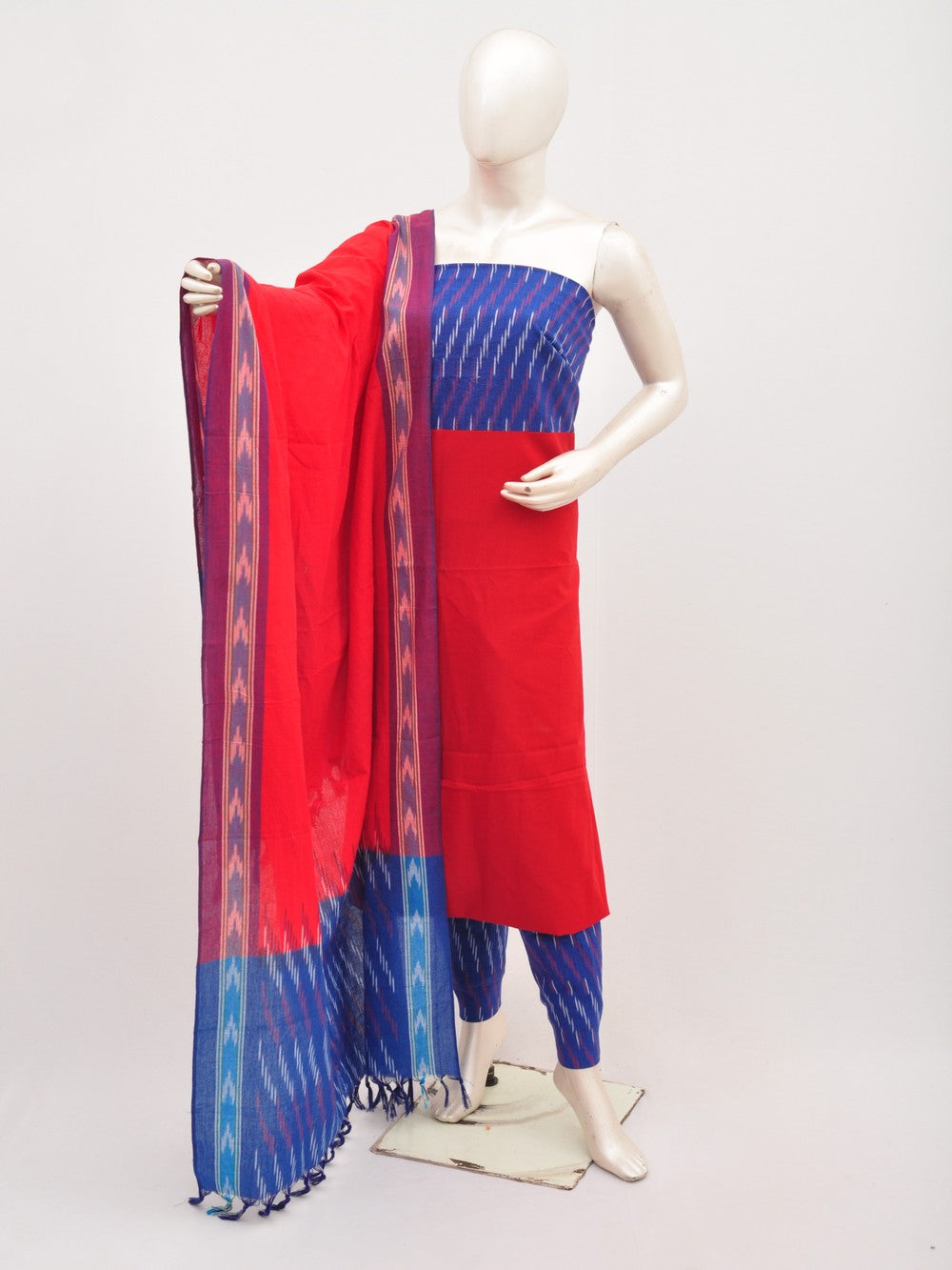 Pochampally Ikat Dress Material with Same Dupatta model 1 [D00708064]