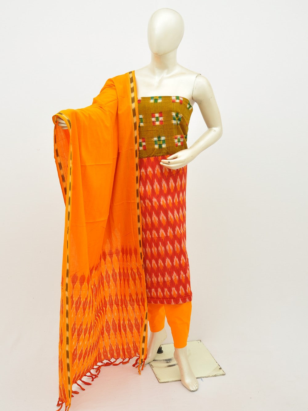 Ikat Dress Material with Same Dupatta model 1 [D10630021]