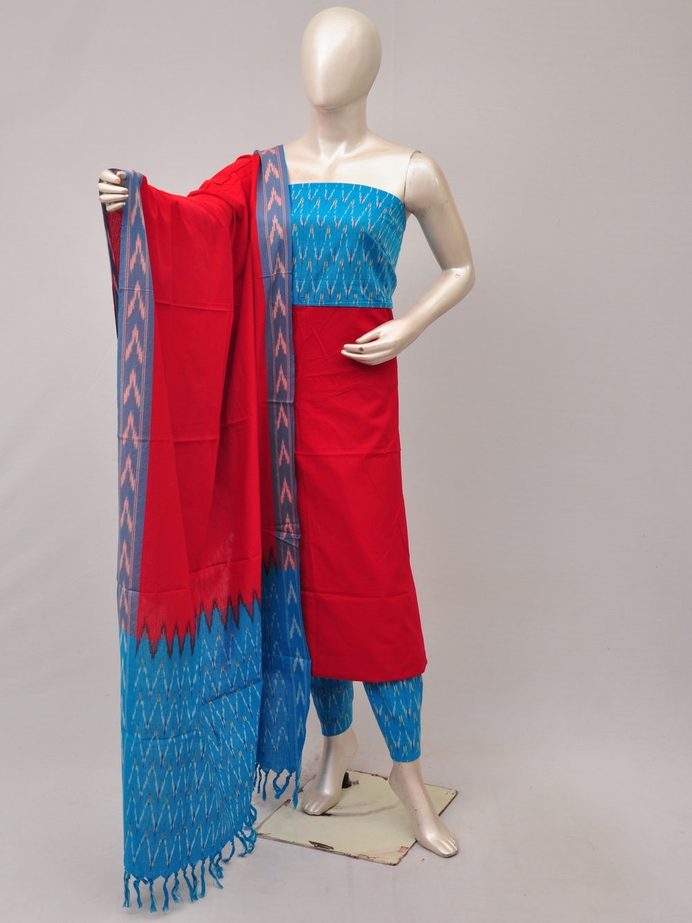 Pochampally Ikat Dress Material with Same Dupatta model 1 [D81016043]