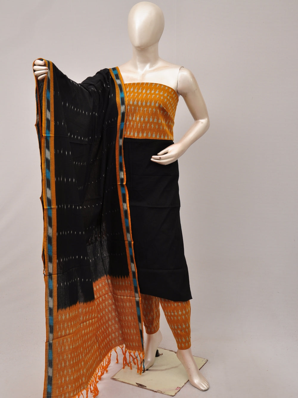 Pochampally Ikat Dress Material with Same Dupatta model 1[D81016071]