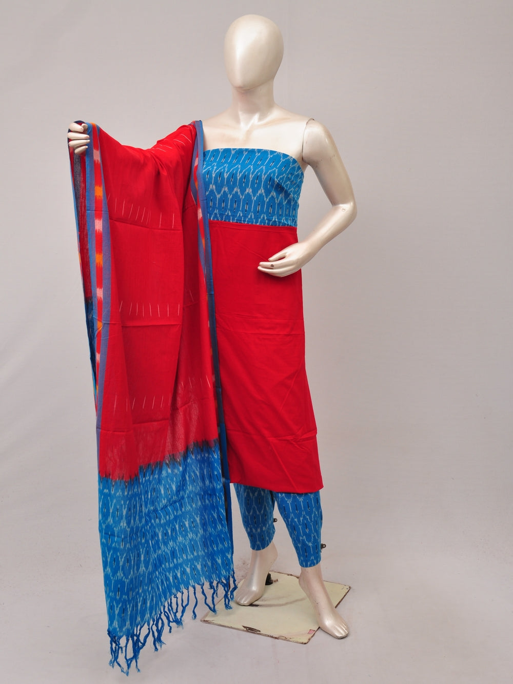 Pochampally Ikat Dress Material with Same Dupatta model 1[D81016075]