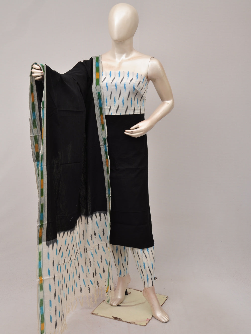 Pochampally Ikat Dress Material with Same Dupatta model 1  [D81016076]