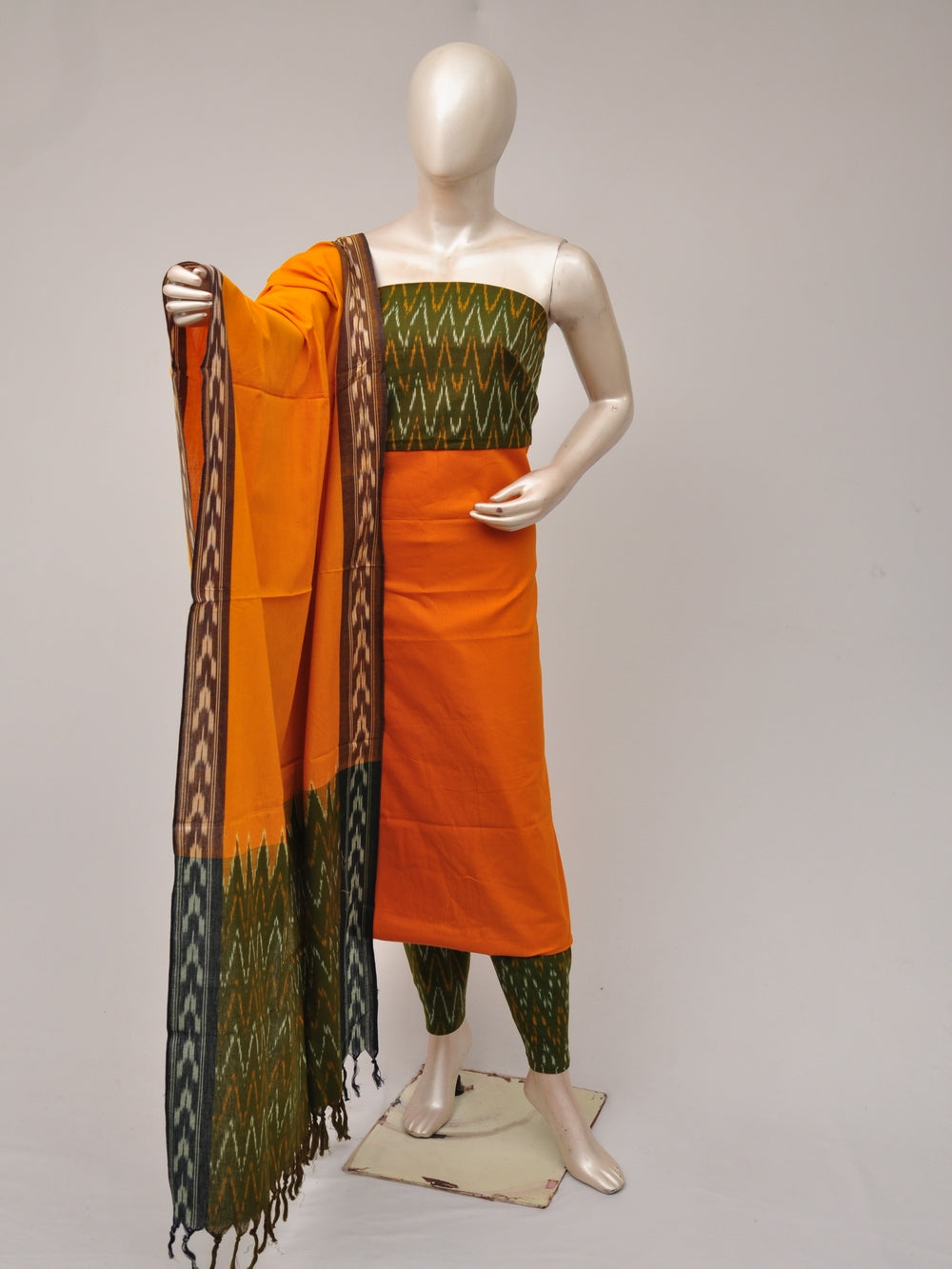 Pochampally Ikat Dress Material with Same Dupatta model 1 [D81016088]