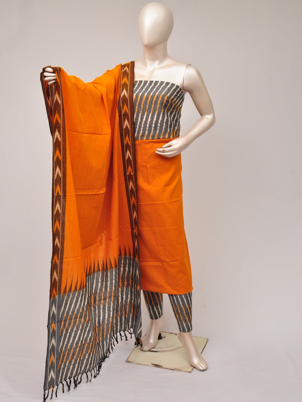Pochampally Ikat Dress Material with Same Dupatta model 1 [D81016090]